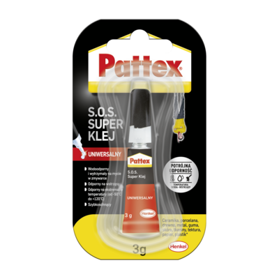 Klej błyskawiczny S.O.S. Super Klej Uniwersalny 3 g Pattex