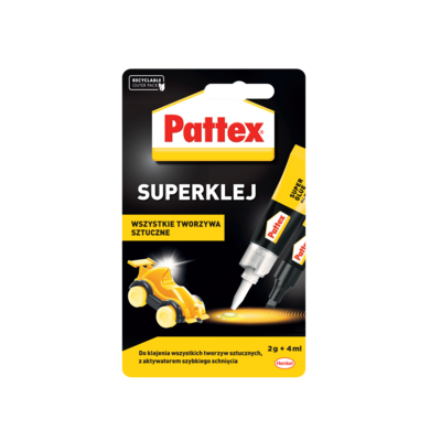 Klej błyskawiczny S.O.S. Super Klej do plastiku 2 g + 4 ml Pattex