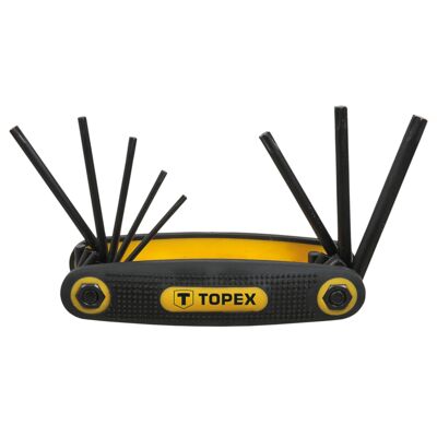 Klucz Torx T9 - T40, zestaw 8 sztuk TOPEX