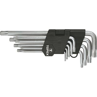 Klucz Torx T10 - T50, zestaw 9 sztuk TOPEX