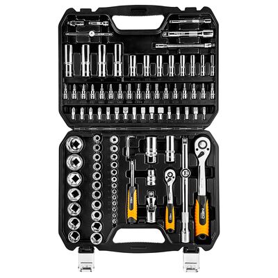 Klucz nasadowy 1/4", 1/2", zestaw 94 sztuki, CrV NEO