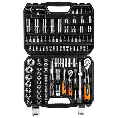 Klucz nasadowy 1/4", 1/2", zestaw 110 sztuk, CrV NEO