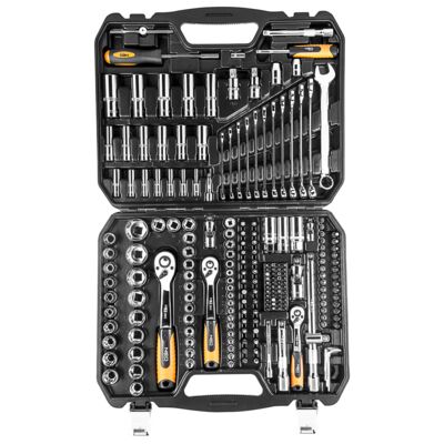 Klucz nasadowy 1/2", 3/8", 1/4", zestaw 219 sztuk, CrV NEO