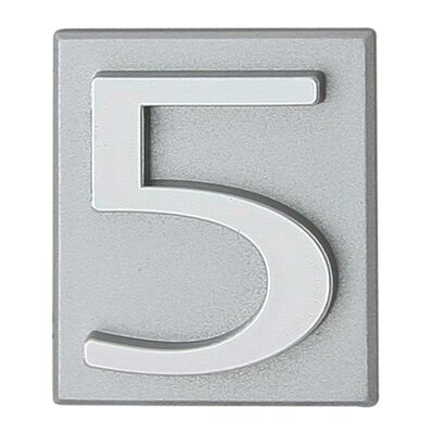 Cyfra "5" INV srebrna