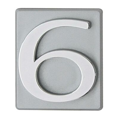 Cyfra "6" INV srebrna