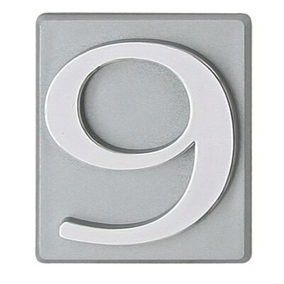 Cyfra "9" INV srebrna