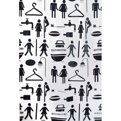 Zasłonka Peva Couple czarno-biały
