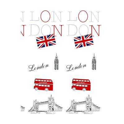 Zasłonka prysznicowa Txt London 180 x 200 cm multi