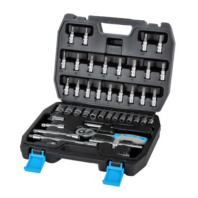 Zestaw MEGA 46 szt nasadek i końcówek 1/4'', (4-14 mm)