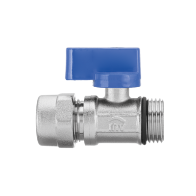 Zawór kulowy MINI z dławikiem ze złączką pex 1/2" x 16 niebieski Invena Prov