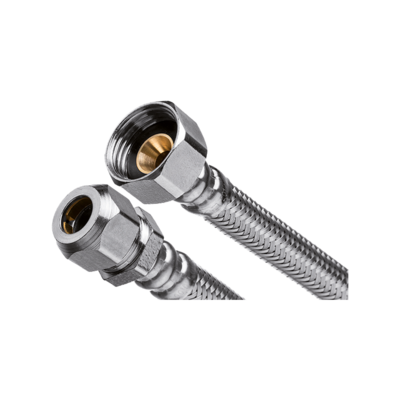 Wężyk w oplocie ze stali nierdzewnej z zaciskiem 1/2" GW x 3/8" GZ 50 cm Invena