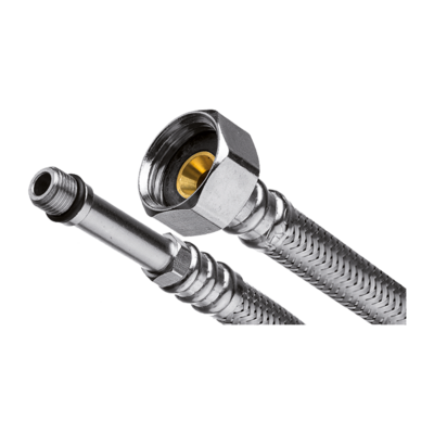 Wężyk w oplocie ze stali nierdzewnej z długą końcówką 1/2" x M10 50 cm GW/GZ Invena