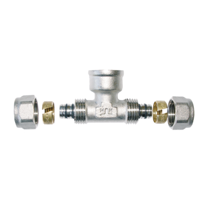 Trójnik z gwintem wewnętrznym 20x1/2"x20x2 Invena Prov