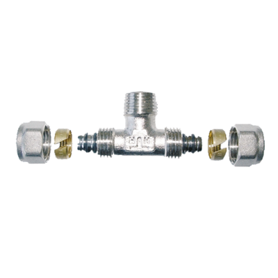 Trójnik z gwintem zewnętrznym 20x3/4"x20x2 Invena Prov