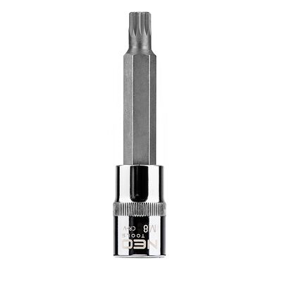 Końcówka Spline na nasadce 1/2", M8 x 100 mm NEO