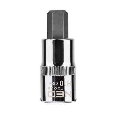 Końcówka sześciokątna na nasadce 1/2", H10 x 55 mm NEO