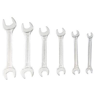 Klucz płaski dwustronny 6 - 17 mm, zestaw 6 sztuk Top Tools