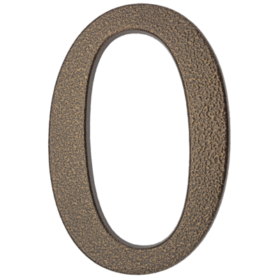 Cyfra aluminiowa "0" 190 mm złoty brąz