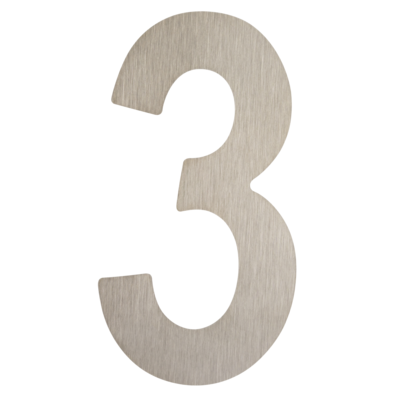 Cyfra "3" samoprzylepna ANO 50 mm inox