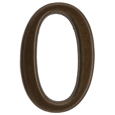 Cyfra "0" ZnAl brąz transparent 50 mm