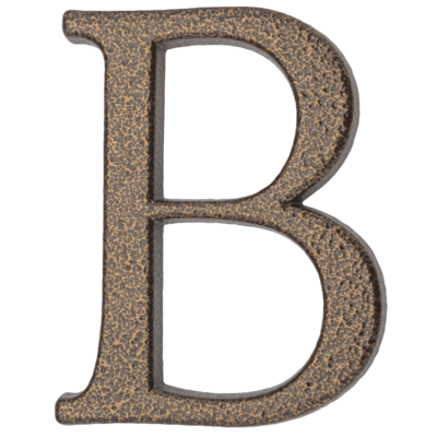 Litera aluminiowa "B" 105 mm złoty brąz