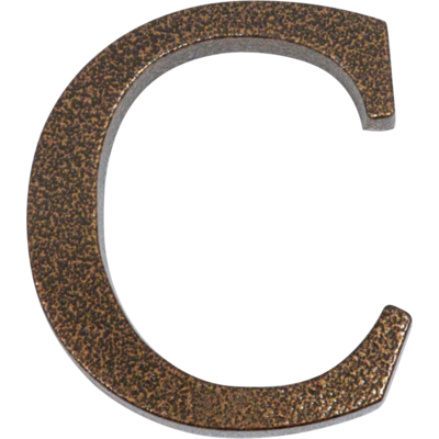 Litera aluminiowa "C" 105 mm złoty brąz