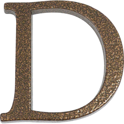 Litera aluminiowa "D" 105 mm złoty brąz