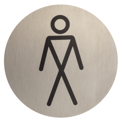 Oznaczenie WC męskie ANO 75 mm inox