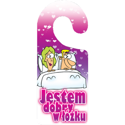 Oznaczenie "Jestem dobry w łóżku!" 8 x 19 zawieszka