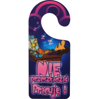 Oznaczenie "Nie przeszkadzać. Pracuję!" 8 x 19 zawieszka