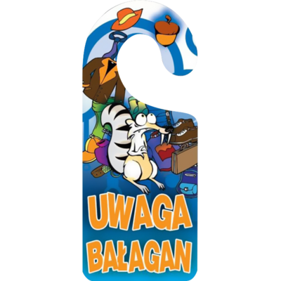 Oznaczenie "Uwaga bałagan!" 8 x 19 zawieszka