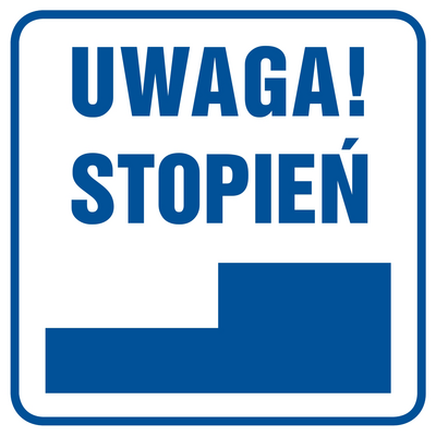 Oznaczenie "Uwaga stopień" 14,8 x 14,8