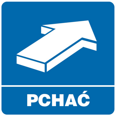Oznaczenie "Pchać" 10,5 x 10,5