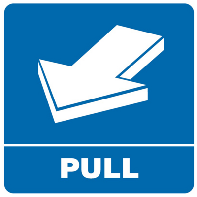 Oznaczenie "Pull" 10,5 x 10,5