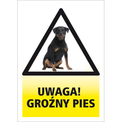 Oznaczenie "Uwaga groźny pies" 14,8 x 21