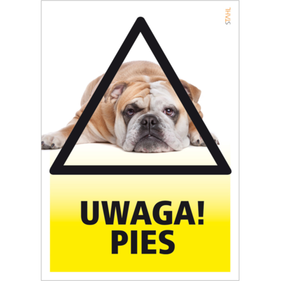 Oznaczenie "Uwaga pies" 14,8 x 21