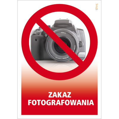 Oznaczenie "Zakaz fotografowania" 14,8 x 21