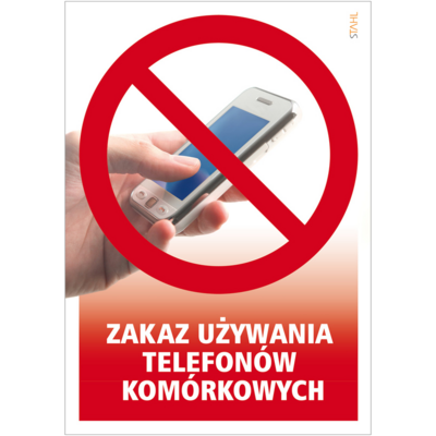 Oznaczenie "Zakaz używania telefonów komórkowych" 14,8 x 21