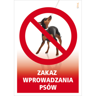 Oznaczenie "Zakaz wyprowadzania psów" 14,8 x 21
