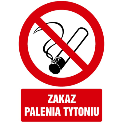 Oznaczenie "Zakaz palenia tytoniu" 21 x 29,7