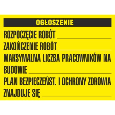 Oznaczenie ''Tablica informacyjna" 49,5 x 65