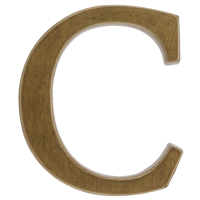 Litera aluminiowa "C" 105 mm brąz transparent