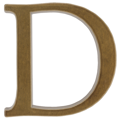 Litera aluminiowa "D" 105 mm brąz transparent