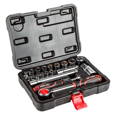 Zestaw kluczy nasadowych 1/4", 3/8", 20 sztuk Top Tools