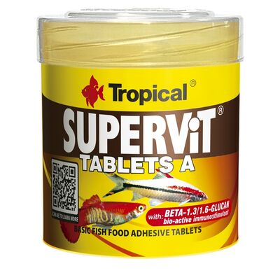 Tabletki wieloskładnikowe dla ryb Supervit Tablets A 50 ml / 36 g, 80 sztuk Tropical