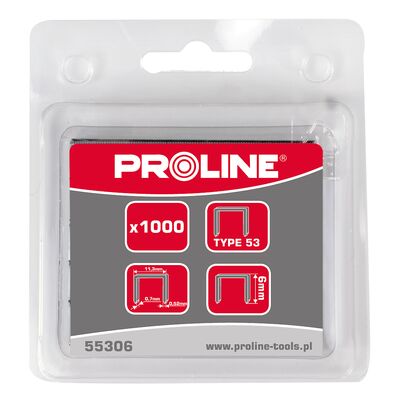 Zszywki typ A/53, 8 mm, 11,3 x 0,7 mm, PROLINE 1000 sztuk