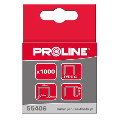 Zszywki typ G/11, 8 mm, 10,6 x 1,2 mm, PROLINE 1000 sztuk