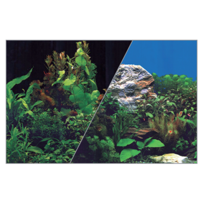 Tło akwariowe dwustronne 30 x 40 cm rośliny czarne/rośliny niebieskie ZOLUX