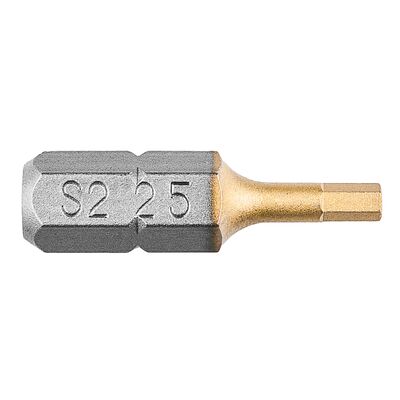 Końcówka wkrętakowa HEX2,5 x 25 mm, 2 sztuki GRAPHITE