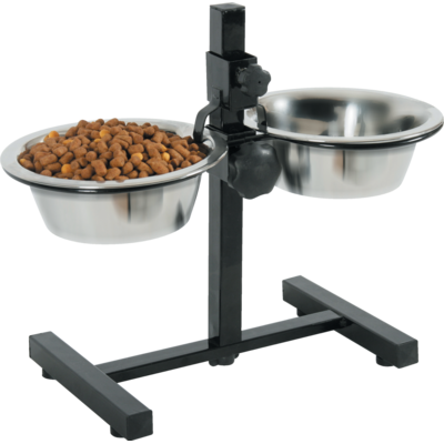 Zestaw 2 miski 16 cm 0,7 l + stojak regulowany ZOLUX